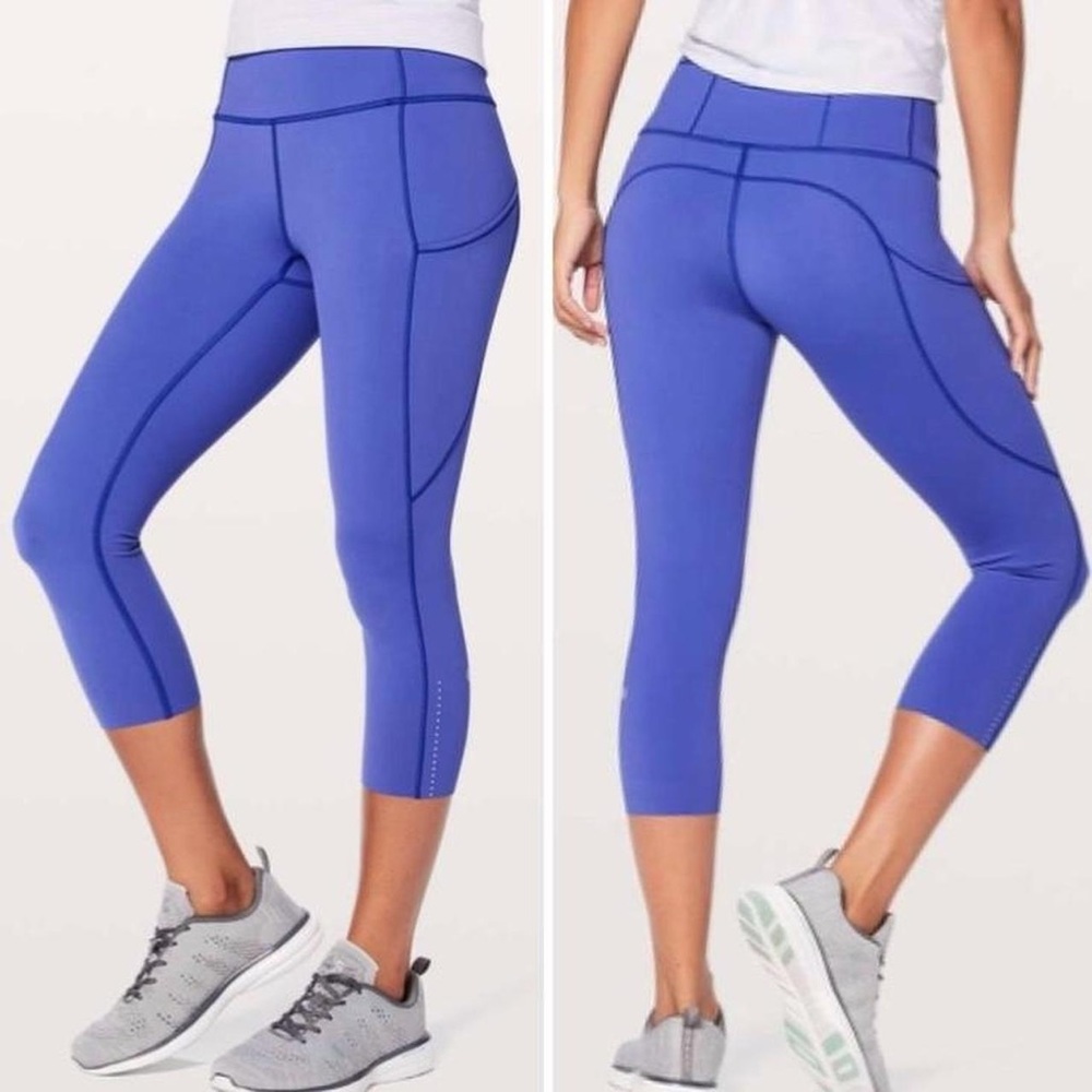 Lululemon Fast & Free Crop II Nulux 19” Moroccan Blue